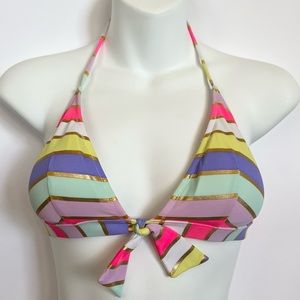 Victoria’s Secret Metallic Striped Swimsuit Top